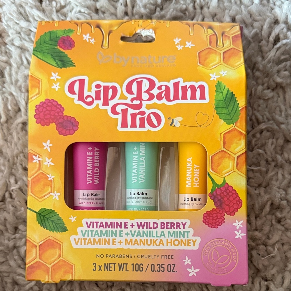 Lip Balm Trio - Wild Berry, Vanilla Mint, Manuka Honey
